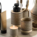 Elegant Bathroom Accessories Set With Ceramic Holders Toothbrush Cup Soap Dish And Decorative Vase