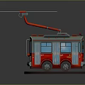 Red Fire Truck Model Featuring Extendable Ladder And Detailed Exterior Design