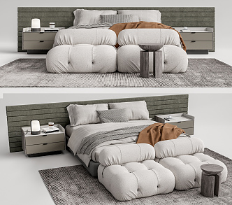 Modern Double Bed 3d model