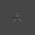 Game Movie Monster Character With Purple Brown Textured Body Large Mouth Sharp Teeth And Spikes