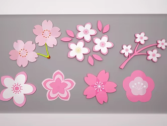 Modern Cherry Blossom Carving 3d model