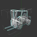 Yellow Industrial Forklift For Material Handling With Lift Mechanism And Driver Cabin