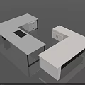 Modern Office Furniture Contemporary Desks With Drawers White Top And Metal Legs