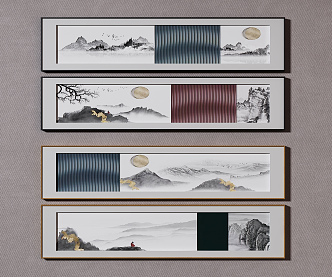 New Chinese Landscape Painting Decorative Painting 3d model