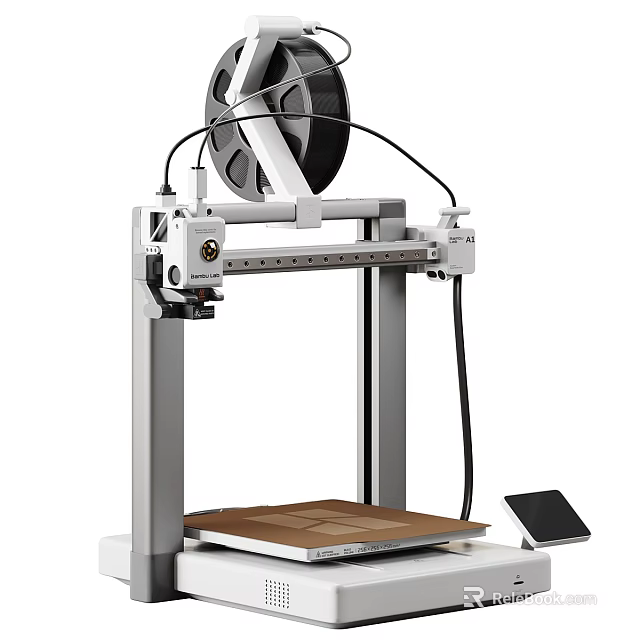 Office Electrical Appliance Desktop 3D Printer with High Precision Printing Bed and Filament Spool 3d model 