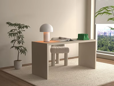 Modern Children's Tables and Chairs Children's Study Table Book Ornaments Table Lamp 3d model