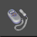 Portable Fetal Doppler Monitor With LCD Display Control Buttons And Coiled Transducer Probe