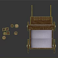 Vintage Wooden Carriage With White Canopy And Classic Wooden Wheels Structure