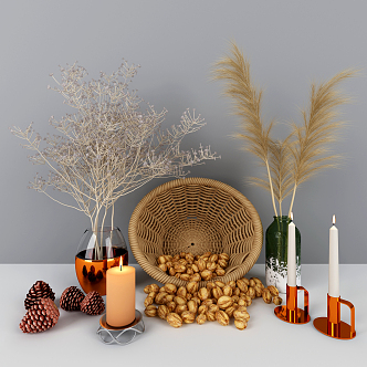 Modern candle decoration furnishings jewelry combination 3d model