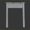 Distressed White Wooden Table With Weathered Surface And Simple Straight Legs