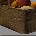 Assorted Fresh Fruits in Handwoven Wicker Basket with Colorful Varieties