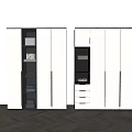 Modern White Wardrobe With Glass Door Open Shelves And Drawers Storage Design