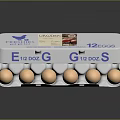 Egg Dog Themed Open Egg Carton with Dozen Fresh Brown Eggs Inside 3d model