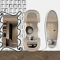 Modern mirror shaped full-length mirror 3d model