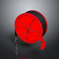 Red Hose Reel For Home Use With Durable Black Hose And Portable Design