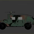Military Camouflage Off Road Vehicle With Roof Antenna And Rugged Design