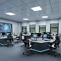 Aerospace Confrontation Classroom Laboratory Microcomputer Room Internet Cafe Computer Room 3d model