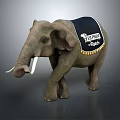 Gray Elephant With Black Blanket Featuring BEST WESTERN REWARDS Logo And Gold Tassels