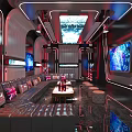 Modern KTV Interior Design With Neon Lighting Comfortable Seating And Large Screens