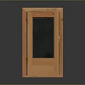 Minimalist Wooden Door Furniture With Glass Panel And Simple Frame Design