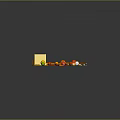 Colorful Creatures And Characters On Yellow Circular Platform With Small Items