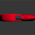Red Weapon Sword With Long Blade And Modern Black Blue Design Details