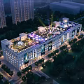 Modern Rooftop Bar With Night City Lights And Urban Skyline View