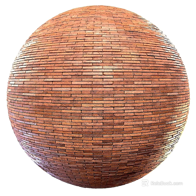 Spherical Building Component Constructed With Red Bricks For Architectural Design 3d model