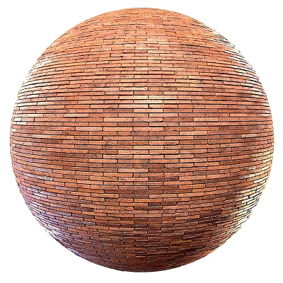 Spherical Building Component Constructed With Red Bricks For Architectural Design 3d model