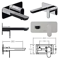 Sleek Modern Bathtub Faucet With Chrome Finish And Wall Mounted Handles