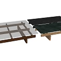 Modern Stylish Coffee Table With Marble Top And Wooden Frame Design 3d model