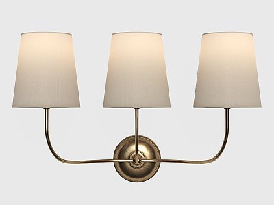 Vintage Wall Lamp Visual Comfortable Brass Copper Gold Lampshade 3d model