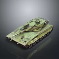 Modern Military Main Battle Tank With Camouflage Paint Main Cannon And Tracks