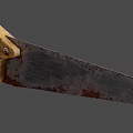 Vintage Rusty Industrial Handsaw With Metal Blade And Wooden Handle