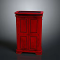 Classic Red Traditional Cabinet With Double Doors And Elegant Wooden Design