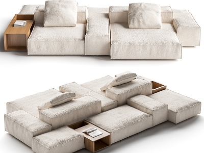 Living Divani Multiplayer Sofa Two-Way Sofa model