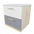 Modern Two Tone Nightstand With Two Drawers And Natural Wooden Frame Design