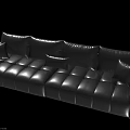 Modern Brown Leather Sectional Sofa With Multiple Cushions And Tufted Details