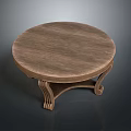Round Wooden Coffee Table With Ornate Carved Legs For Living Room Furniture