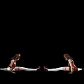 Game Movie Character In Red And White Suspender Outfit With White Stockings And Red Shoes