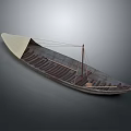 Classic Handcrafted Wooden Boat Featuring White Canopy And Traditional Wooden Hull