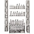 Laundry And Daily Essentials Organized On Shelves With Various Bottles And Containers