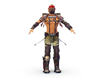 Fantasy Warrior Character Engaging With Mythical Creature In Adventure Scene 3d model