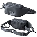 Black Fanny Pack With Adjustable Straps And Multiple Compartments For Daily Use 3d model