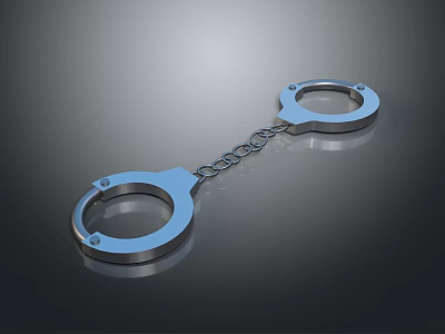 Heavy Duty Metal Handcuffs Reliable Hardware Tools for Security and Law Enforcement 3d model