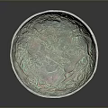 Round Metallic Decorative Bowl With Intricate Embossed Floral Patterns For Home Decor