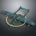 Detailed Military Aircraft 3D Model With Camouflage Paint And Cross Markings