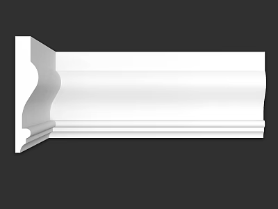 White Ornate Decorative Molding With Detailed Design For Interior Decoration 3d model