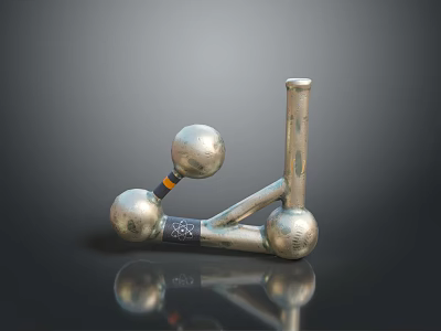 Metallic Structure With Spheres Connecting Rods Marked 88 And Reflective Surface 3d model