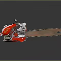 Red and White Chainsaw With Metal Chain Portable Design For Cutting Wood